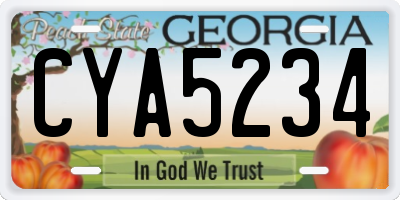 GA license plate CYA5234