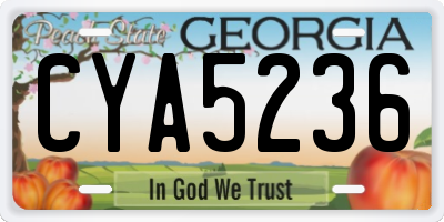 GA license plate CYA5236