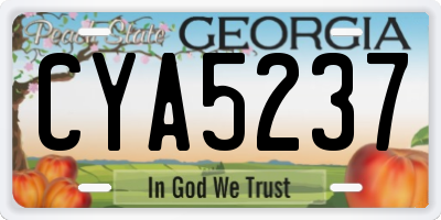 GA license plate CYA5237