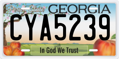 GA license plate CYA5239