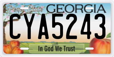 GA license plate CYA5243