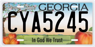 GA license plate CYA5245