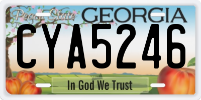 GA license plate CYA5246