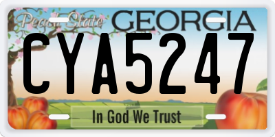 GA license plate CYA5247