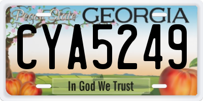 GA license plate CYA5249