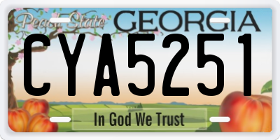 GA license plate CYA5251