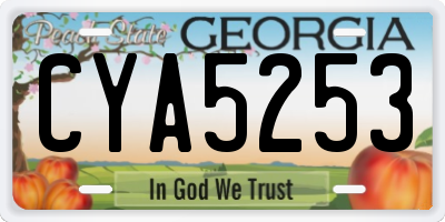 GA license plate CYA5253