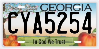 GA license plate CYA5254