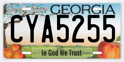GA license plate CYA5255