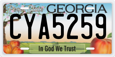 GA license plate CYA5259