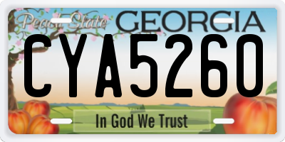 GA license plate CYA5260