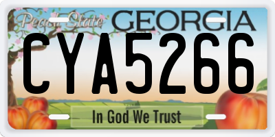 GA license plate CYA5266