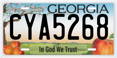 GA license plate CYA5268