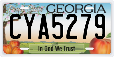 GA license plate CYA5279