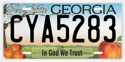 GA license plate CYA5283