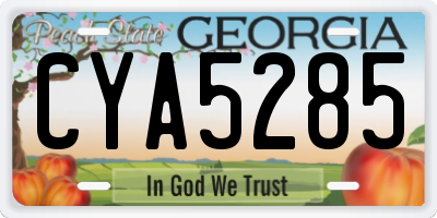 GA license plate CYA5285