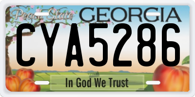 GA license plate CYA5286