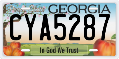 GA license plate CYA5287