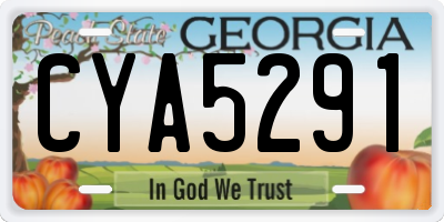 GA license plate CYA5291