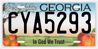 GA license plate CYA5293