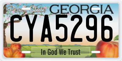 GA license plate CYA5296