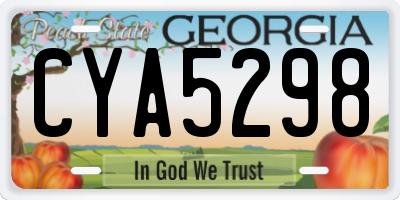 GA license plate CYA5298