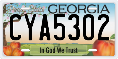 GA license plate CYA5302