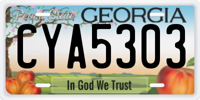 GA license plate CYA5303