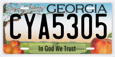 GA license plate CYA5305