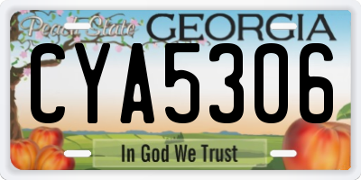 GA license plate CYA5306