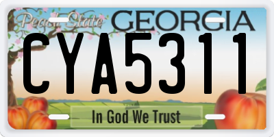 GA license plate CYA5311