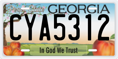GA license plate CYA5312