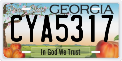 GA license plate CYA5317