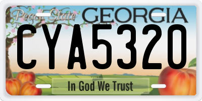GA license plate CYA5320