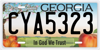 GA license plate CYA5323