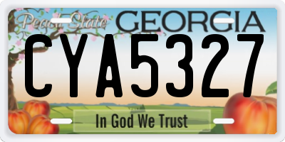 GA license plate CYA5327