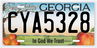 GA license plate CYA5328