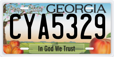 GA license plate CYA5329