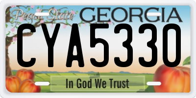 GA license plate CYA5330
