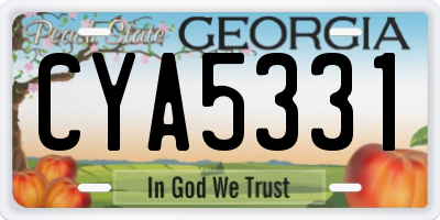 GA license plate CYA5331