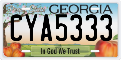 GA license plate CYA5333