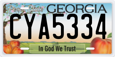 GA license plate CYA5334