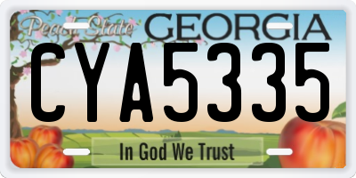 GA license plate CYA5335