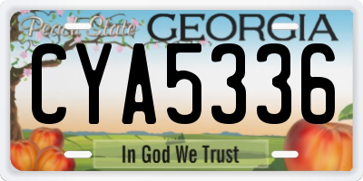 GA license plate CYA5336