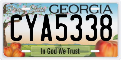 GA license plate CYA5338
