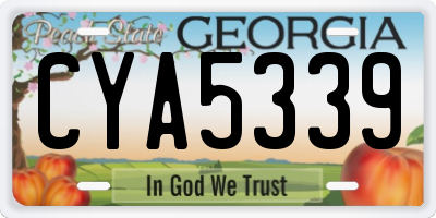 GA license plate CYA5339