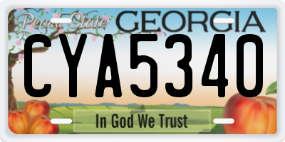 GA license plate CYA5340
