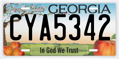 GA license plate CYA5342