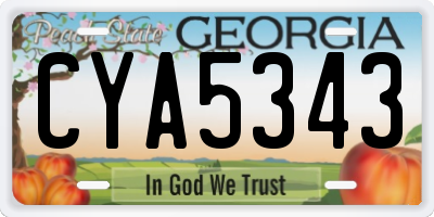GA license plate CYA5343