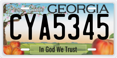 GA license plate CYA5345
